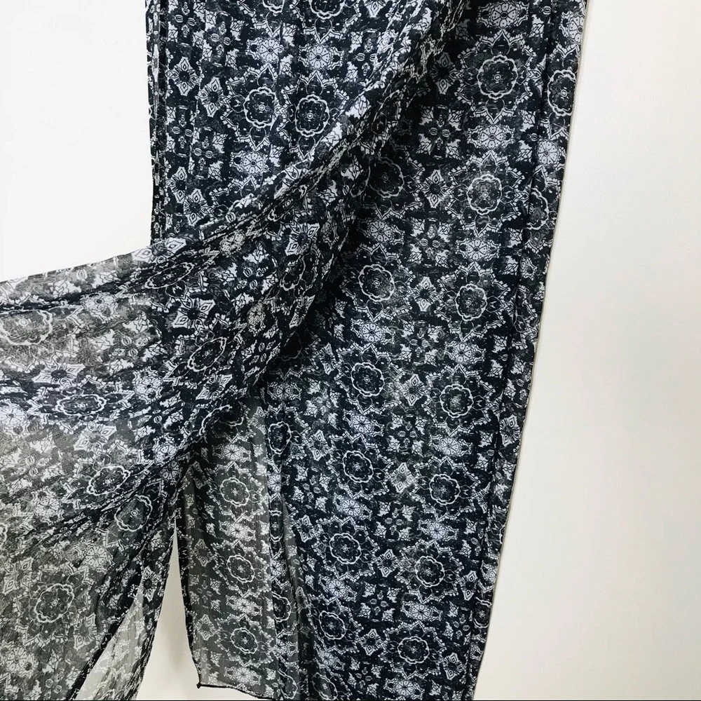 Black‎ White Print Wrap Scarf Sarong
